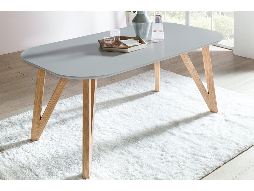 SalesFever® Essgruppe Gelb 160 x 90 cm Grau Aino 5tlg. Tisch & 4 Stühle 393253 - 2