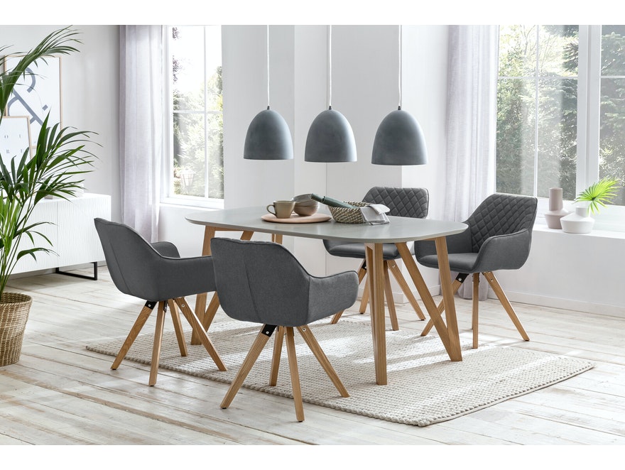 SalesFever® Essgruppe Grau 160 x 90 cm Aino 5tlg. Tisch & 4 Stühle 393215 - 1