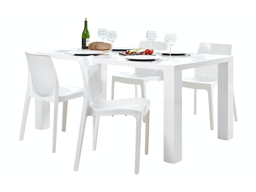 SalesFever® Essgruppe Weiß Luke 5 tlg. 180 x 90 cm 4 Design Stühle Sari 393475 - 2