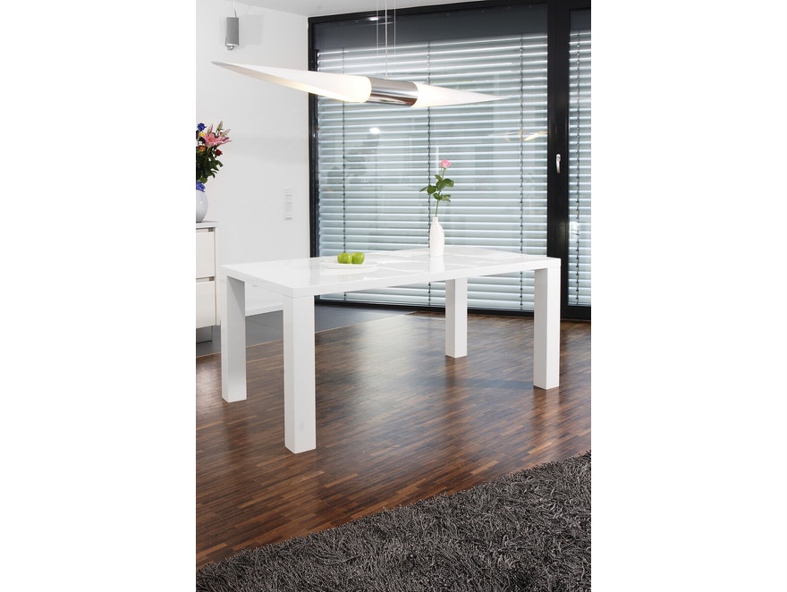 SalesFever® Essgruppe Weiß Luke 5 tlg. 180 x 90 cm 4 Design Stühle Sari 393475 - 3