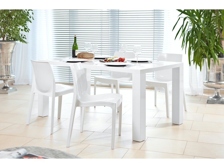 SalesFever® Essgruppe Weiß Luke 5 tlg. 180 x 90 cm 4 Design Stühle Sari 393475 - 1