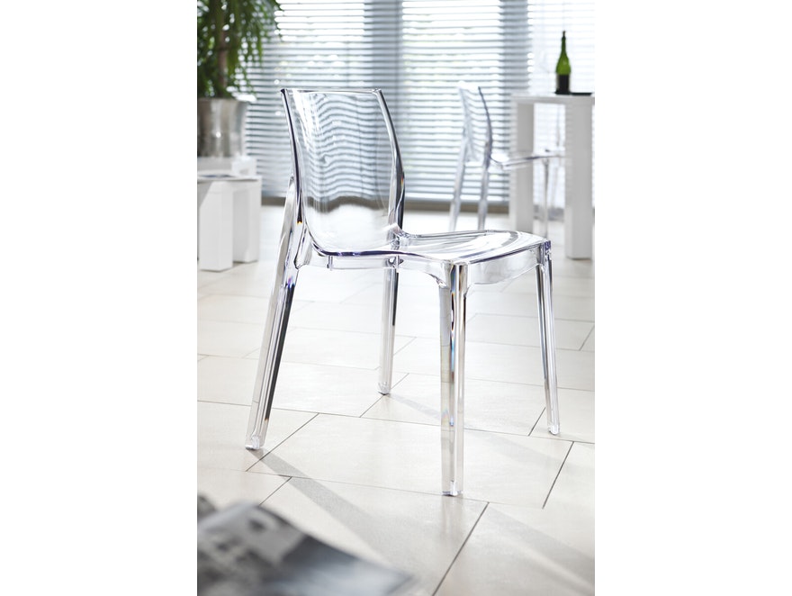 SalesFever® Essgruppe Weiß Transparent Luke  5 tlg. 180 x 90 cm 4 Design Stühle Sari 393451 - 8