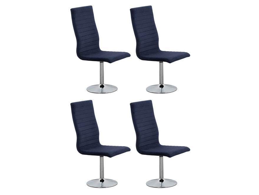 SalesFever® Essgruppe Blau Ledan Ø 100 cm 5tlg. Tisch & 4 Stühle Lio 393369 - 4