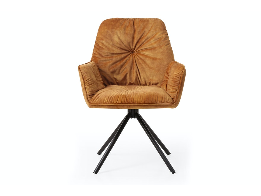 Armlehnstuhl Gold mit 360° Drehfunktion Vintage-Samtvelours Nova von  SalesFever® | Stühle