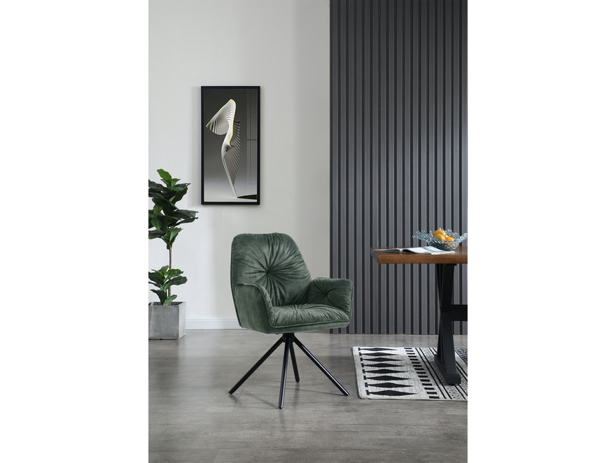 Armlehnstuhl Dunkelgrün mit 360° Drehfunktion Vintage-Samtvelours Nova von  SalesFever® | Stühle