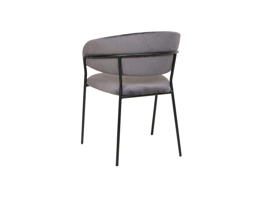 SalesFever® Stuhl Grau & Schwarz Samt mit Rückensteppung Gestell Metall Pearl 395479 - 4