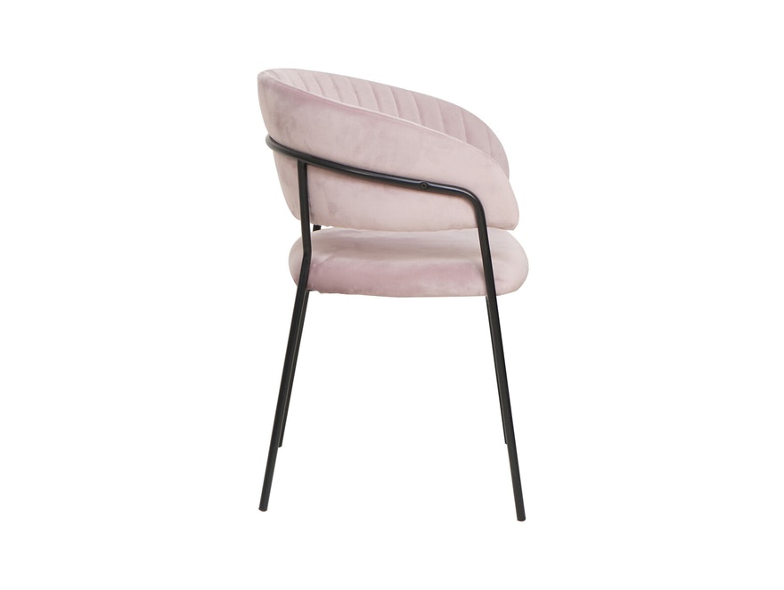SalesFever® Stuhl Rose Schwarz Samt mit Rückensteppung Gestell Metall Pearl 395486 - 4