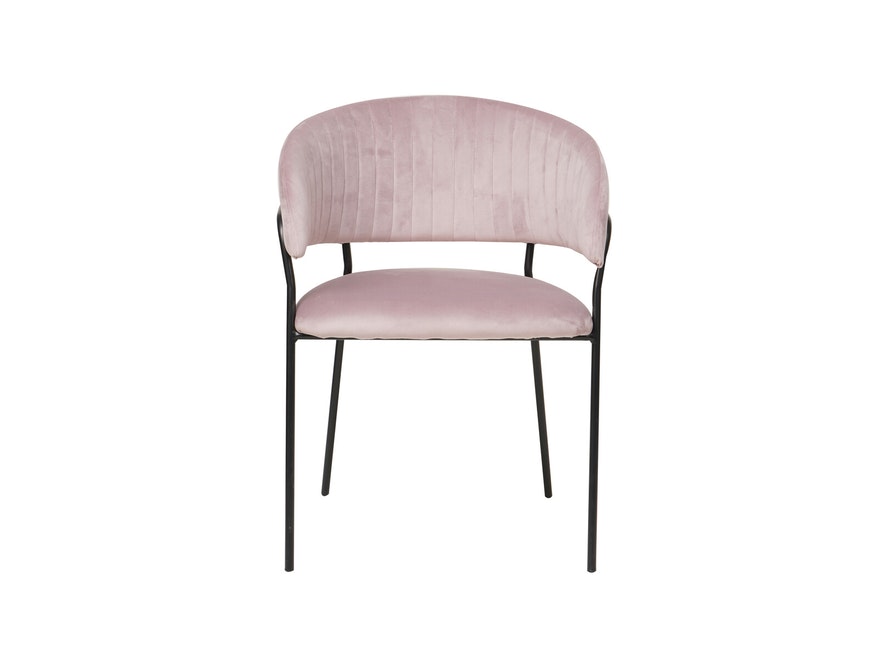 SalesFever® Stuhl Rose Schwarz Samt mit Rückensteppung Gestell Metall Pearl 395486 - 2