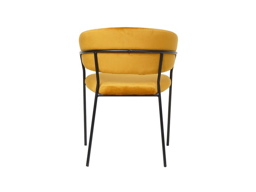 mit Gelb Rückensteppung Gestell Samt von SalesFever® Metall Stuhl Pearl