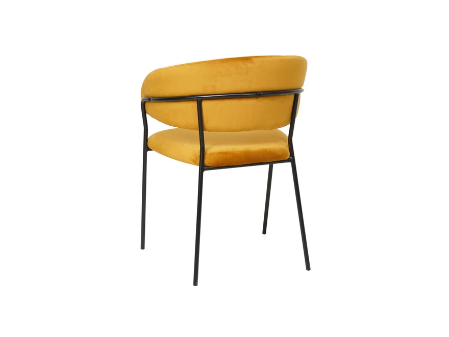 Gestell von mit SalesFever® Gelb Stuhl Pearl Rückensteppung Metall Samt