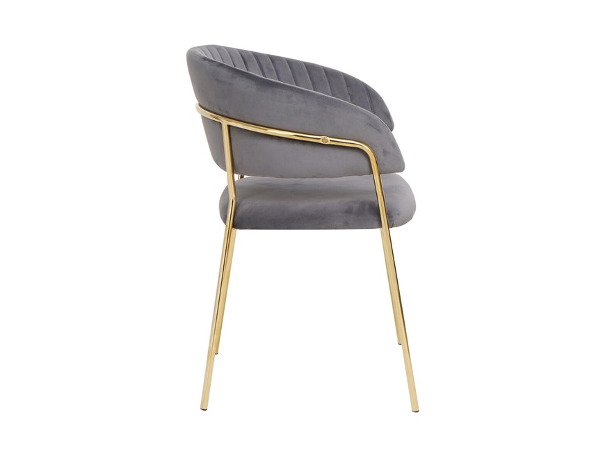 SalesFever® Stuhl Grau & Gold Samt mit Rückensteppung Gestell Metall Pearl 395523 - 3
