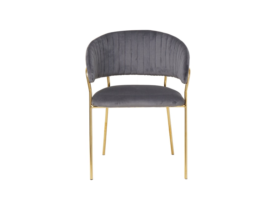 SalesFever® mit Stuhl Samt von Rückensteppung Gestell Metall Grau Pearl
