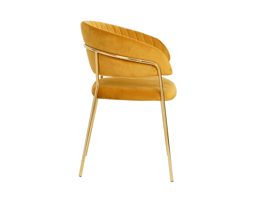 SalesFever® Stuhl Gelb & Gold Samt mit Rückensteppung Gestell Metall Pearl 395554 - 3