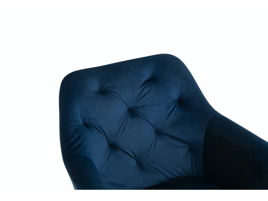 SalesFever® Armlehnstuhl Blau mit 360° Drehfunktion Samtbezug Fiona 396537 - 7