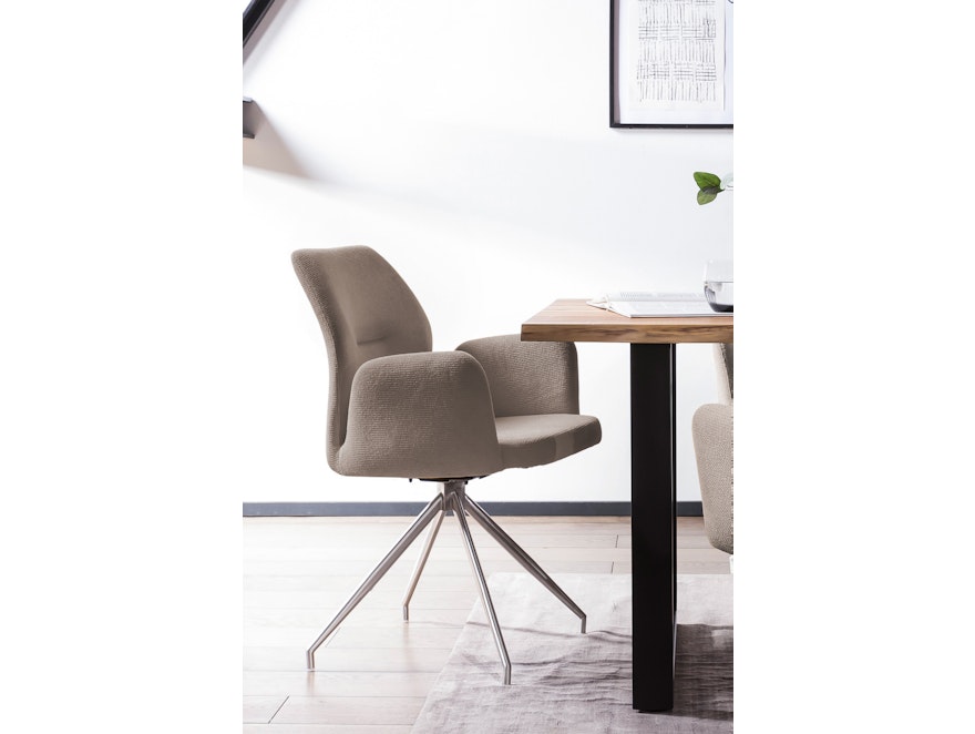 SalesFever® Armlehnstuhl Braun mit 180° Drehfunktion Amira 368008 - 5