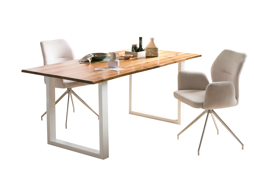 SalesFever® Esstisch 140x80 cm Akazie Gestell in U-Form WESLEY 398883 - 1