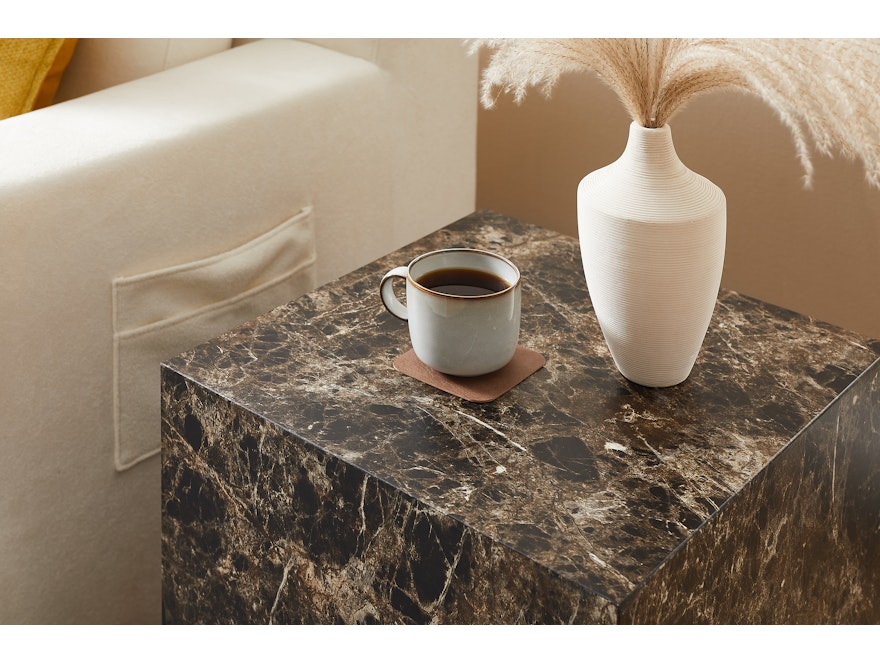 SalesFever® Beistelltisch 45x45 cm in Marmoroptik Braun DALLAS 367018 - 3