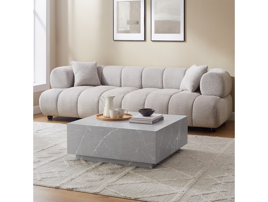 SalesFever® Couchtisch Grau 90x90 cm in Marmoroptik Jaxon 368053 - 1