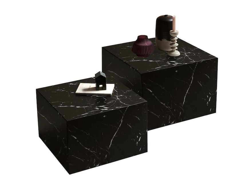 SalesFever® Couchtisch quadratisch Schwarz 2er Set in Marmoroptik Harlow 398586 - 3