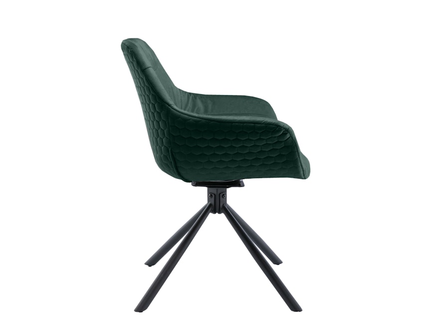 SalesFever® Armlehnstuhl 360° Drehfunktion mit Wabensteppung Samt Tannengrün Harvey 399187 - 3