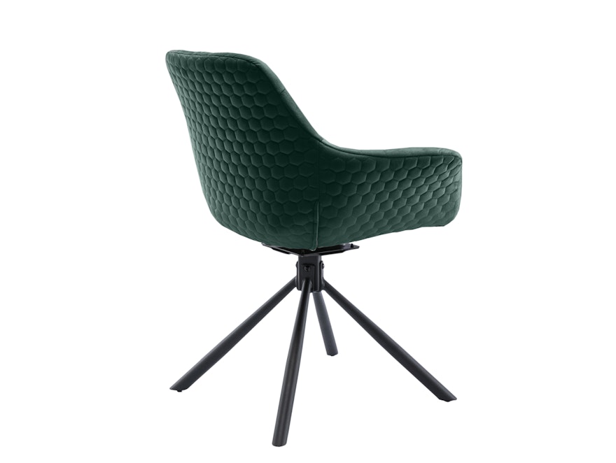 SalesFever® Armlehnstuhl 360° Drehfunktion mit Wabensteppung Samt Tannengrün Harvey 399187 - 4