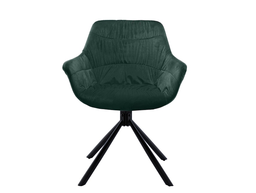 SalesFever® Armlehnstuhl 360° Drehfunktion mit Wabensteppung Samt Tannengrün Harvey 399187 - 2