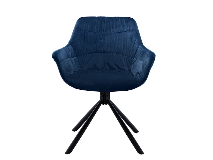 SalesFever® Armlehnstuhl 360° Drehfunktion mit Wabensteppung Samt Blau Harvey 399217 - 2