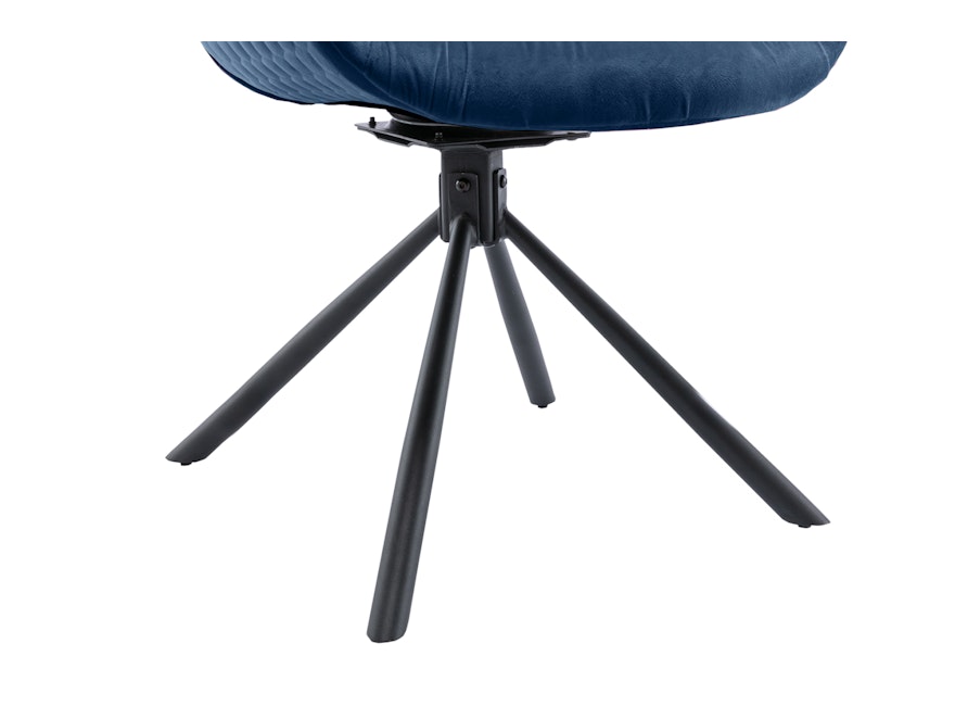 SalesFever® Armlehnstuhl 360° Drehfunktion mit Wabensteppung Samt Blau Harvey 399217 - 8