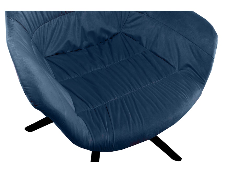SalesFever® Armlehnstuhl 360° Drehfunktion mit Wabensteppung Samt Blau Harvey 399217 - 9