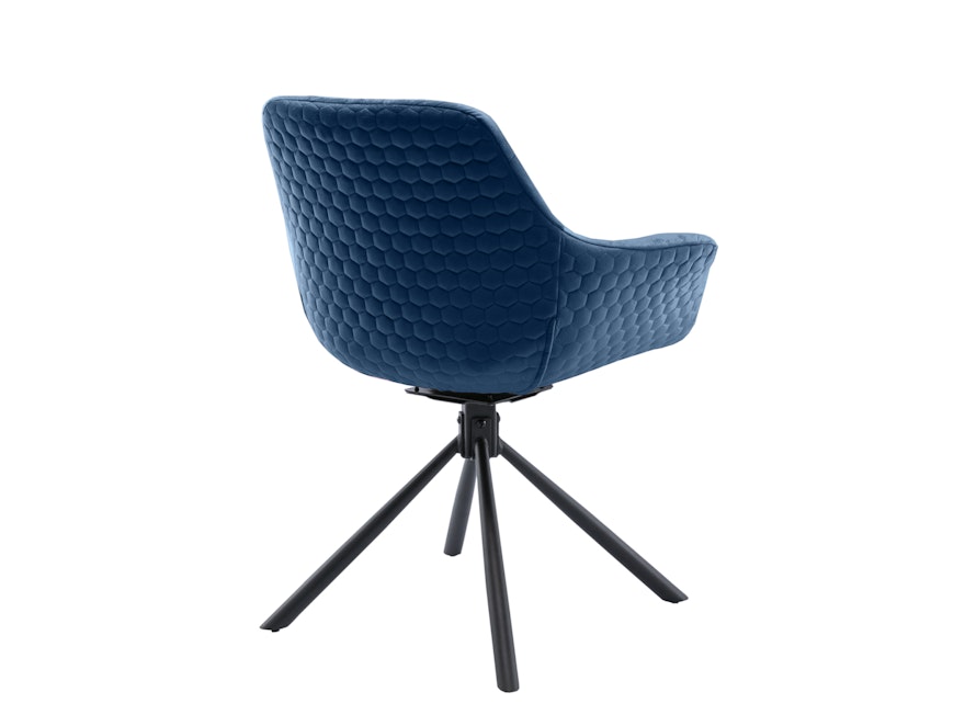 SalesFever® Armlehnstuhl 360° Drehfunktion mit Wabensteppung Samt Blau Harvey 399217 - 5