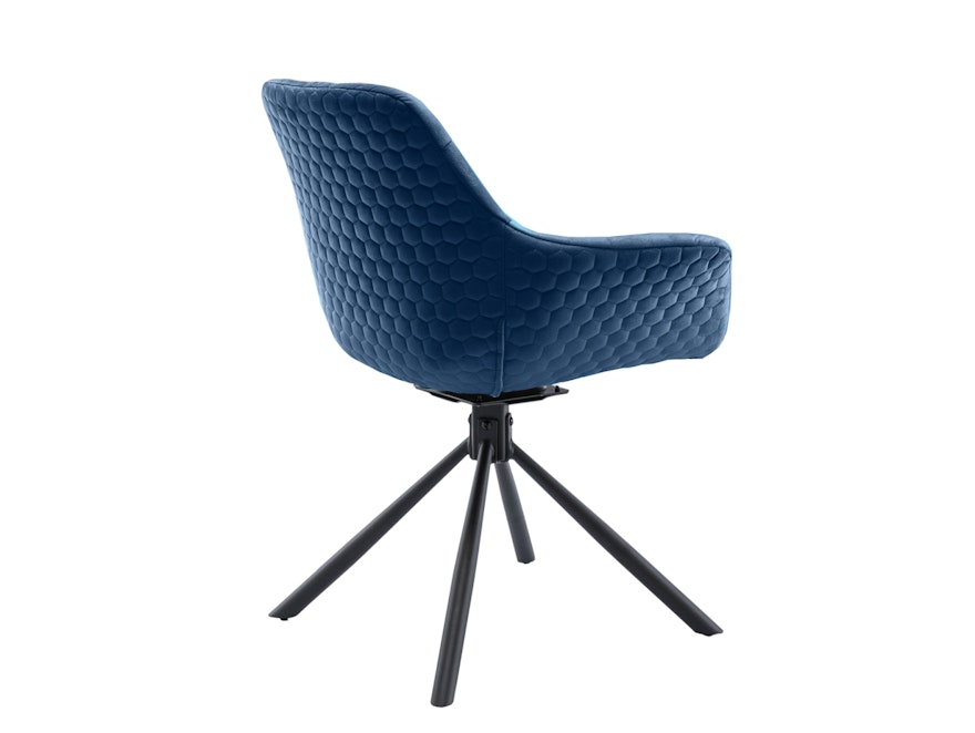 SalesFever® Armlehnstuhl 360° Drehfunktion mit Wabensteppung Samt Blau Harvey 399217 - 6