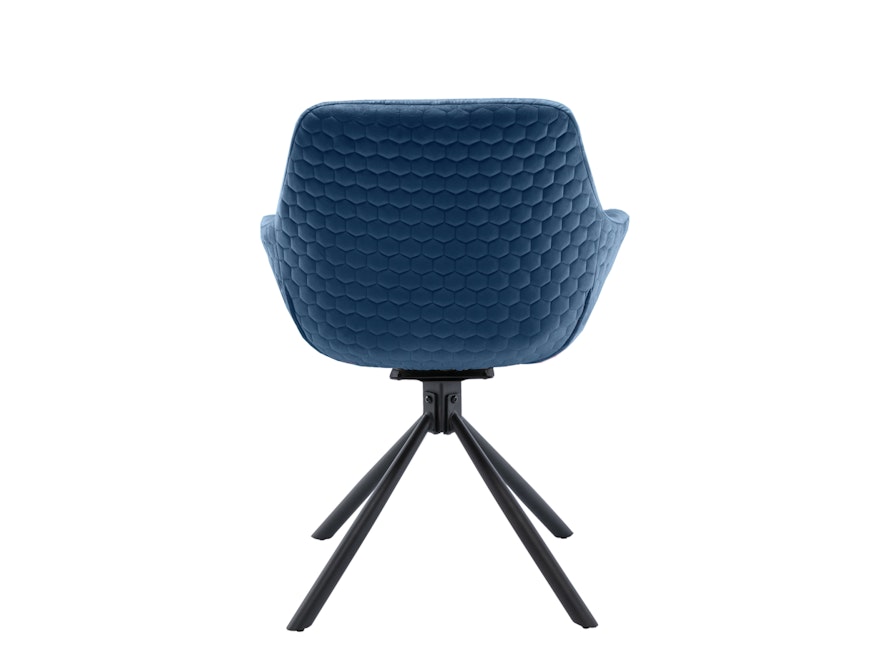 SalesFever® Armlehnstuhl 360° Drehfunktion mit Wabensteppung Samt Blau Harvey 399217 - 7