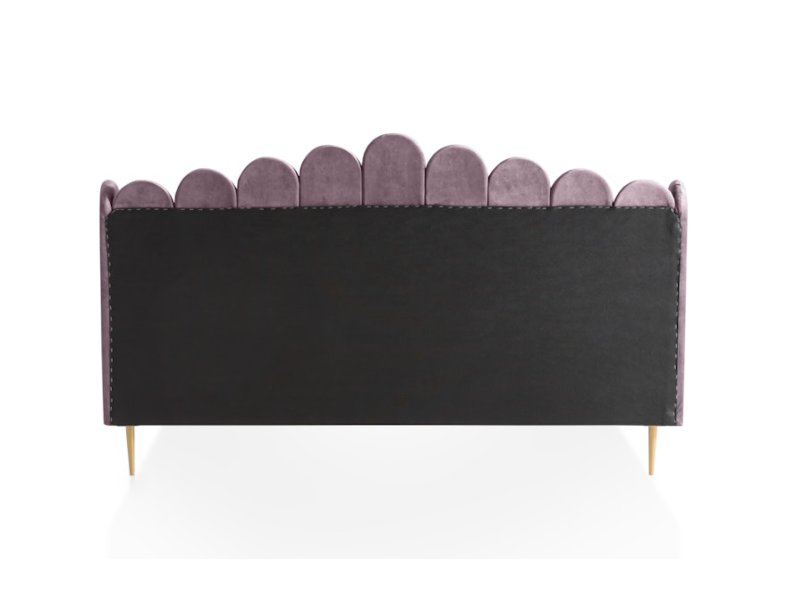 SalesFever® Muschelbett aus Samt Rose 140x200 cm Beine Chrom goldfarben ARIELLE 398722 - 4