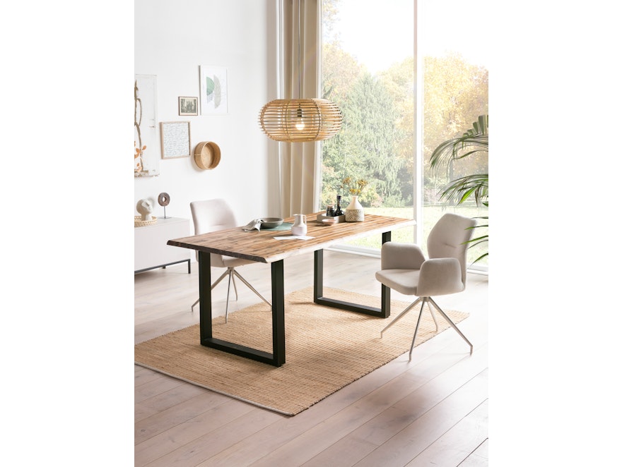 SalesFever® Esstisch 140x80 cm Akazie Tischgestell in U-Form schwarz WILSON 399019 - 8