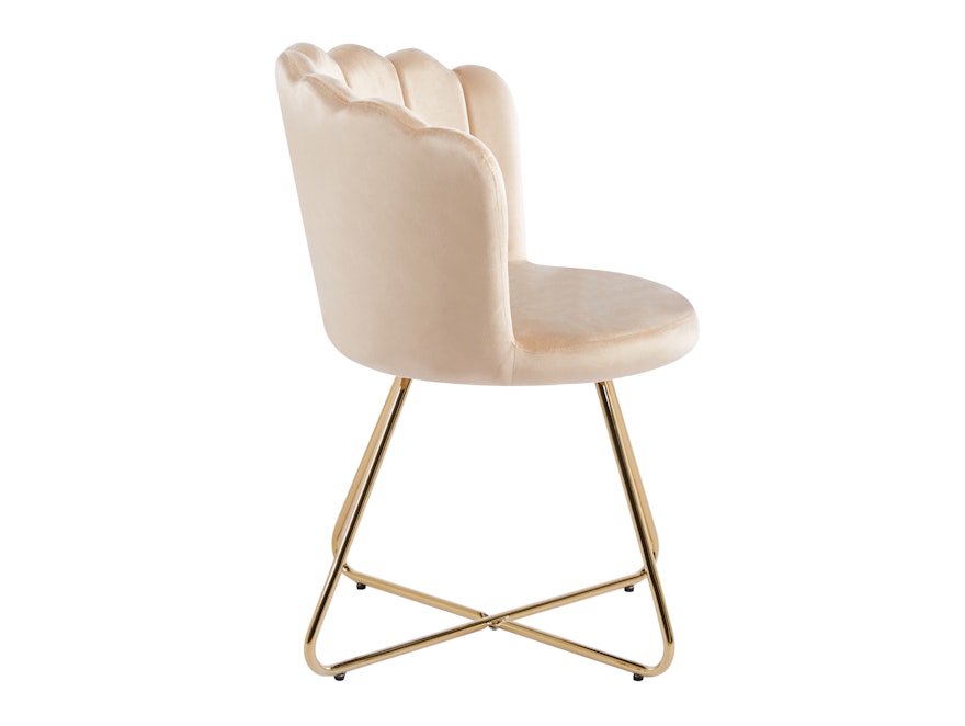 SalesFever® Muschelstuhl 2er Set aus Samt Beige Arielle 369227 - 4