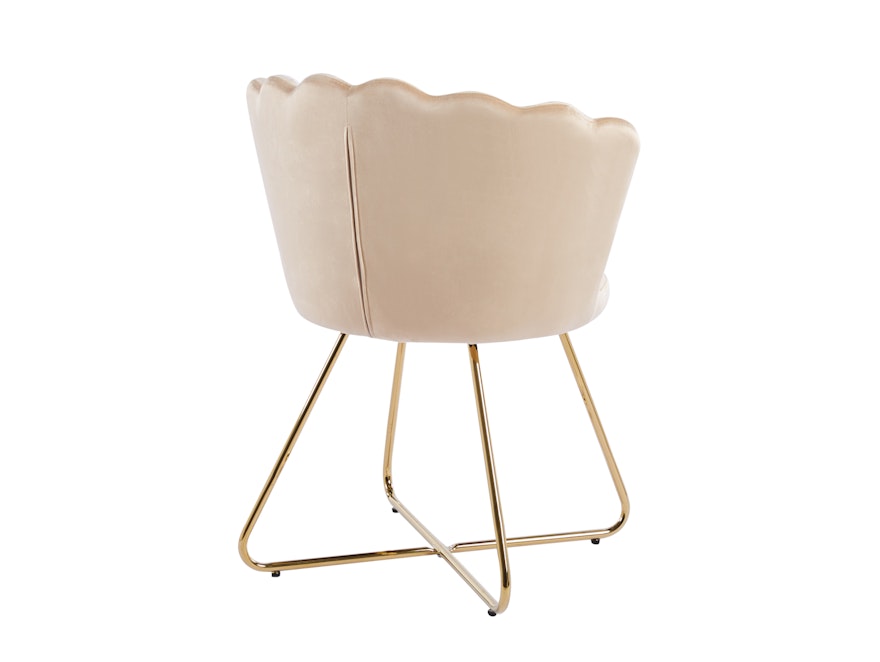 SalesFever® Muschelstuhl 2er Set aus Samt Beige Arielle 369227 - 5