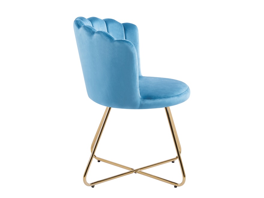 SalesFever® Muschelstuhl 2er Set aus Samt Blau Arielle 369265 - 4