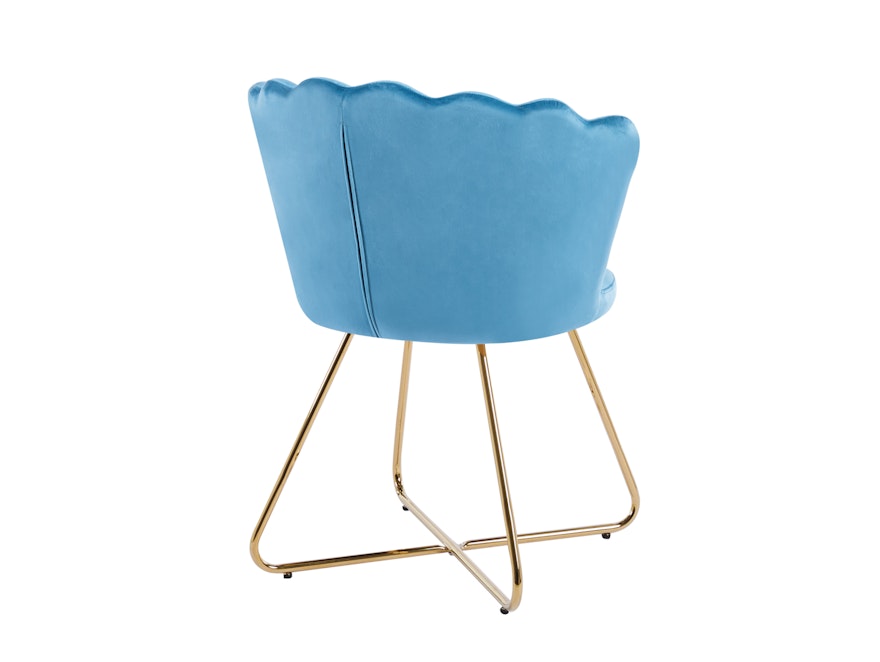 SalesFever® Muschelstuhl 2er Set aus Samt Blau Arielle 369265 - 5