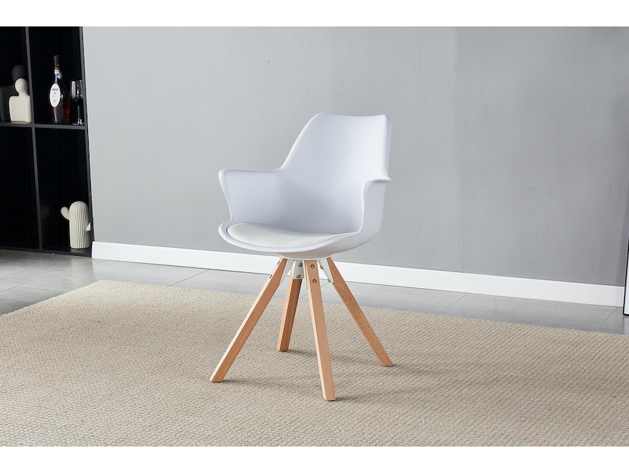 SalesFever® Armlehnstuhl mit Kunststoffschale 2er Set Weiß Paris 368978 - 5