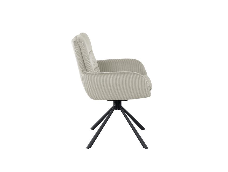 SalesFever® Armlehnstuhl Beige in Cord-Optik mit 360° Drehfunktion Faye 368930 - 4