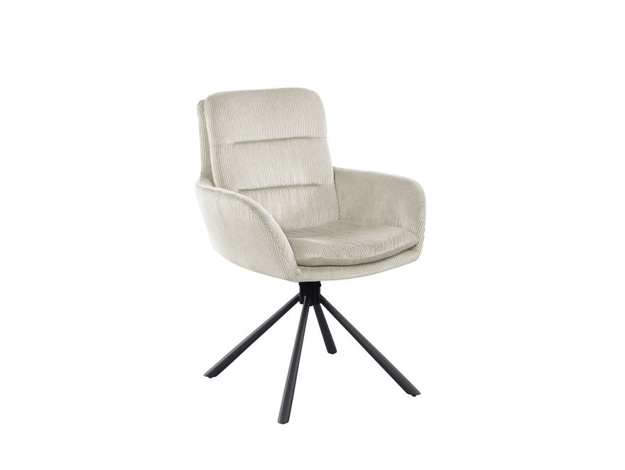SalesFever® Armlehnstuhl Beige in Cord-Optik mit 360° Drehfunktion Faye 368930 - 3