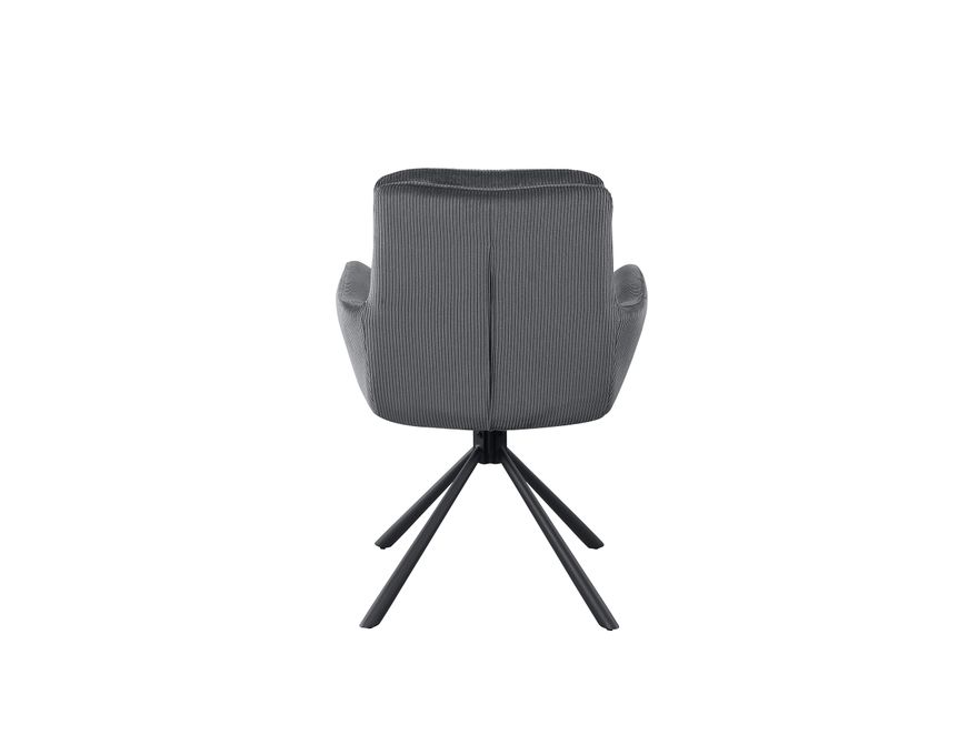 SalesFever® Armlehnstuhl Dunkelgrau in Cord-Optik mit 360° Drehfunktion Faye 368947 - 2