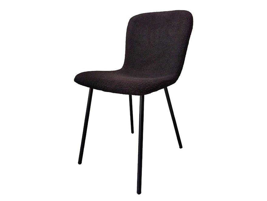 SalesFever®  Stuhl 4er Set in Bouclé Optik Schwarz Tom 368923 - 4