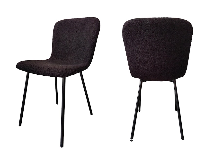 SalesFever®  Stuhl 4er Set in Bouclé Optik Schwarz Tom 368923 - 7