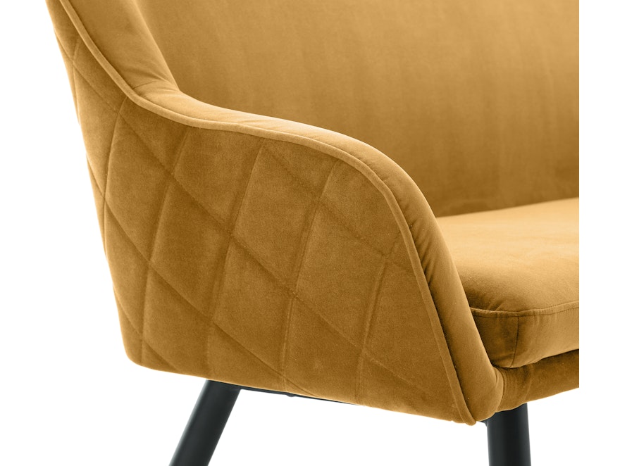 SalesFever® Sitzbank 160 cm Samt mit Armlehnen und Rückensteppung Senfgelb Finja 368718 - 7