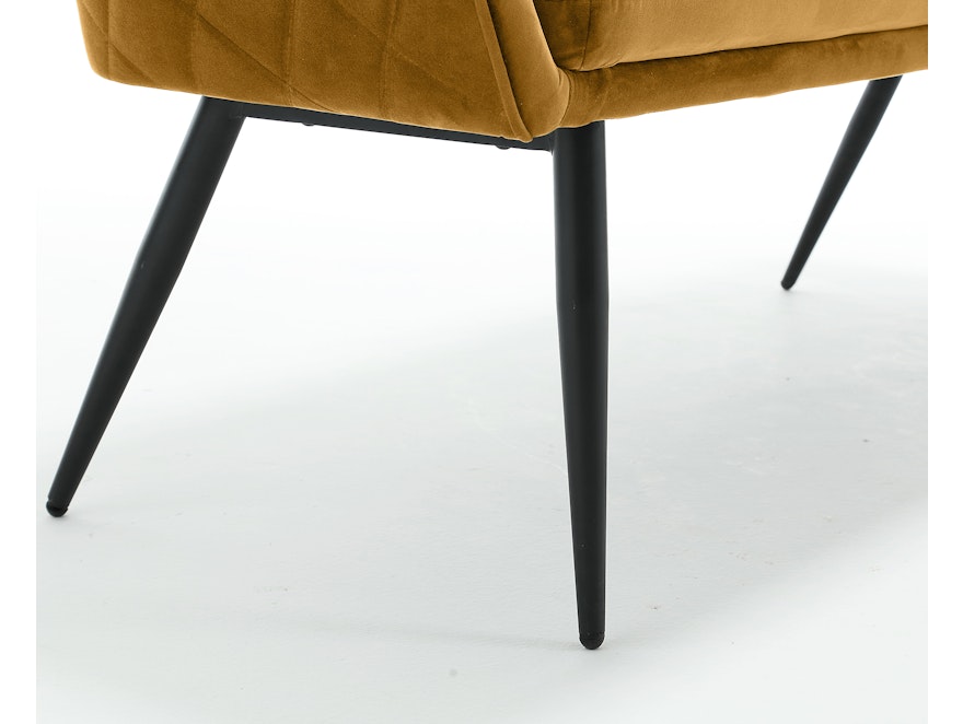 SalesFever® Sitzbank 160 cm Samt mit Armlehnen und Rückensteppung Senfgelb Finja 368718 - 8
