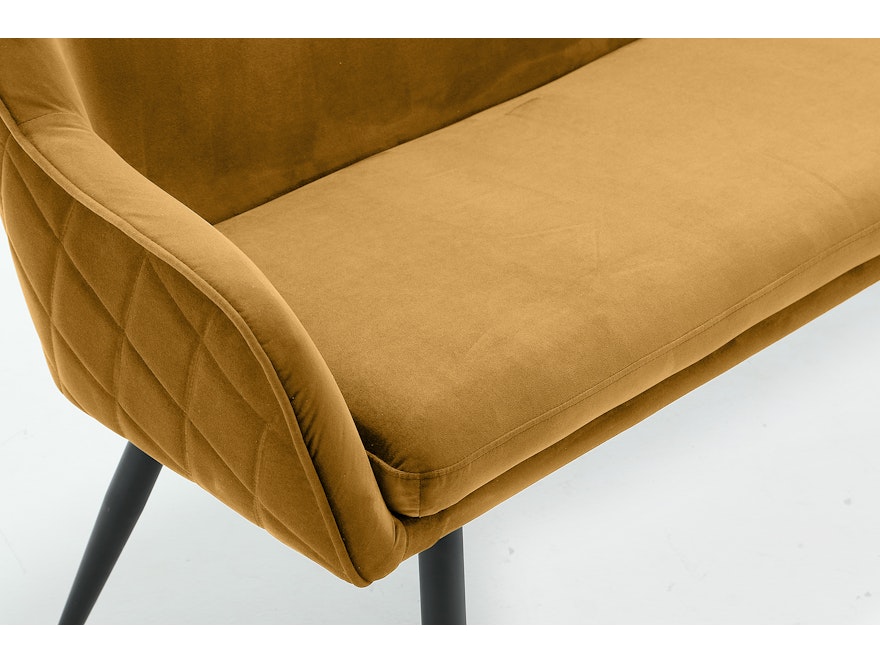 SalesFever® Sitzbank 160 cm Samt mit Armlehnen und Rückensteppung Senfgelb Finja 368718 - 9