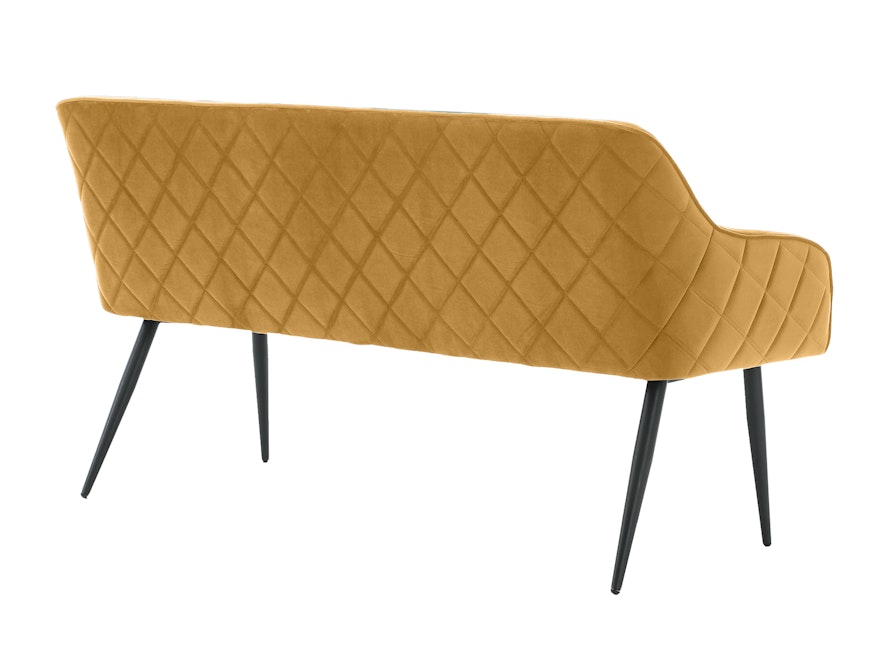 SalesFever® Sitzbank 160 cm Samt mit Armlehnen und Rückensteppung Senfgelb Finja 368718 - 5