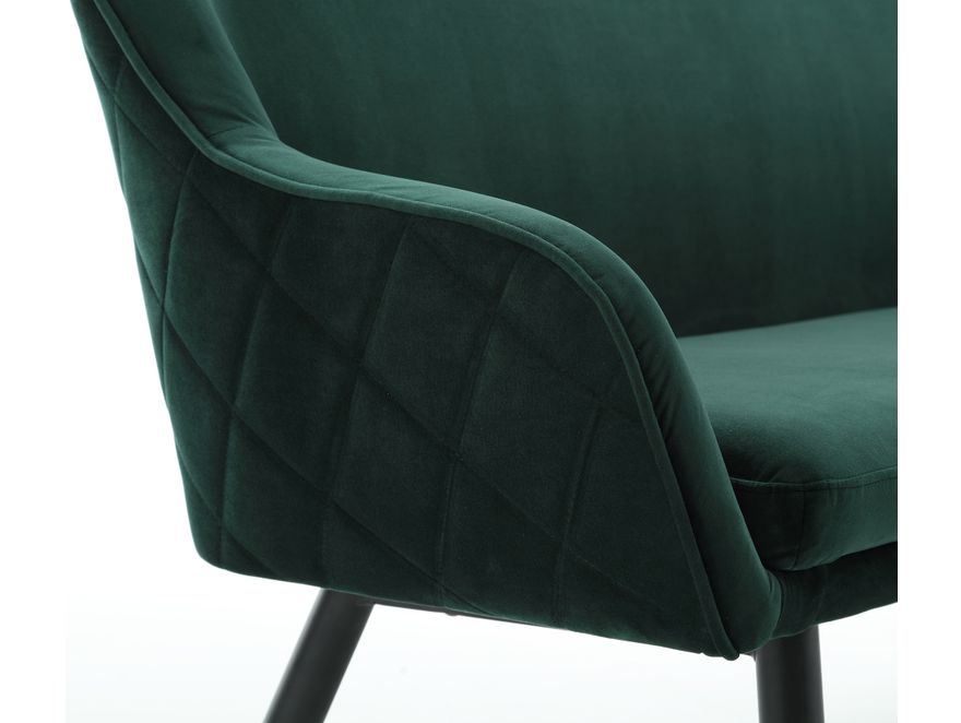 SalesFever® Sitzbank 160 cm Samt mit Armlehnen und Rückensteppung Tannengrün Finja 368701 - 8