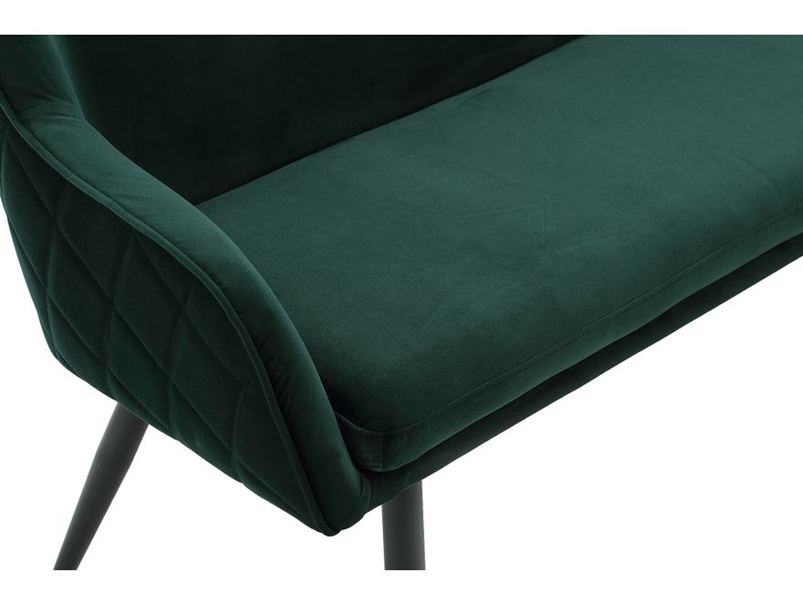SalesFever® Sitzbank 160 cm Samt mit Armlehnen und Rückensteppung Tannengrün Finja 368701 - 9